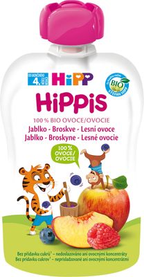 BIO 100% ovoce Jablko-Broskev-Lesní ovoce 100 g