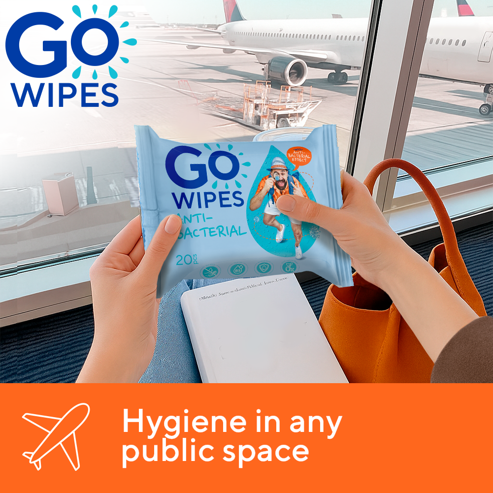 GoWipes Osvěžující vlhčené ubrousky s antibakteriálním účinkem Plastic Free 20 ks