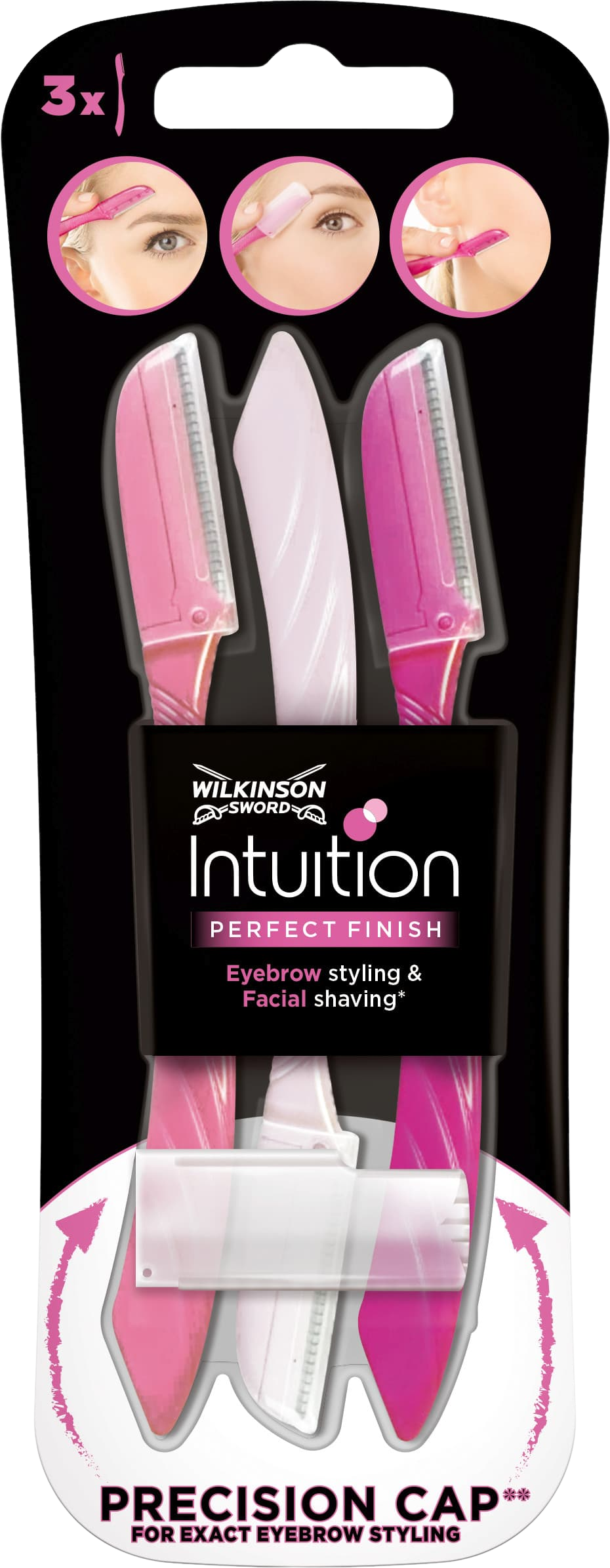 Wilkinson Sword Intuition Perfect Finish Zarovnávač obočí 3 ks