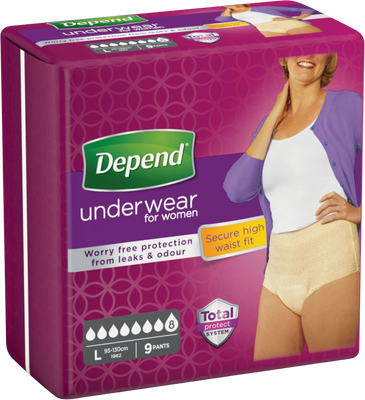 Depend Super L vyšší pas pro ženy 9 ks