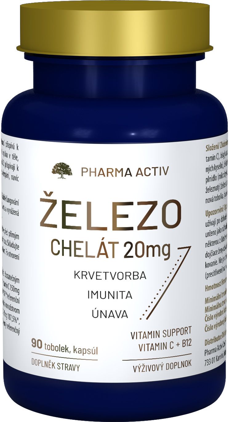 Pharma Activ Železo chelát 20mg 90 tobolek