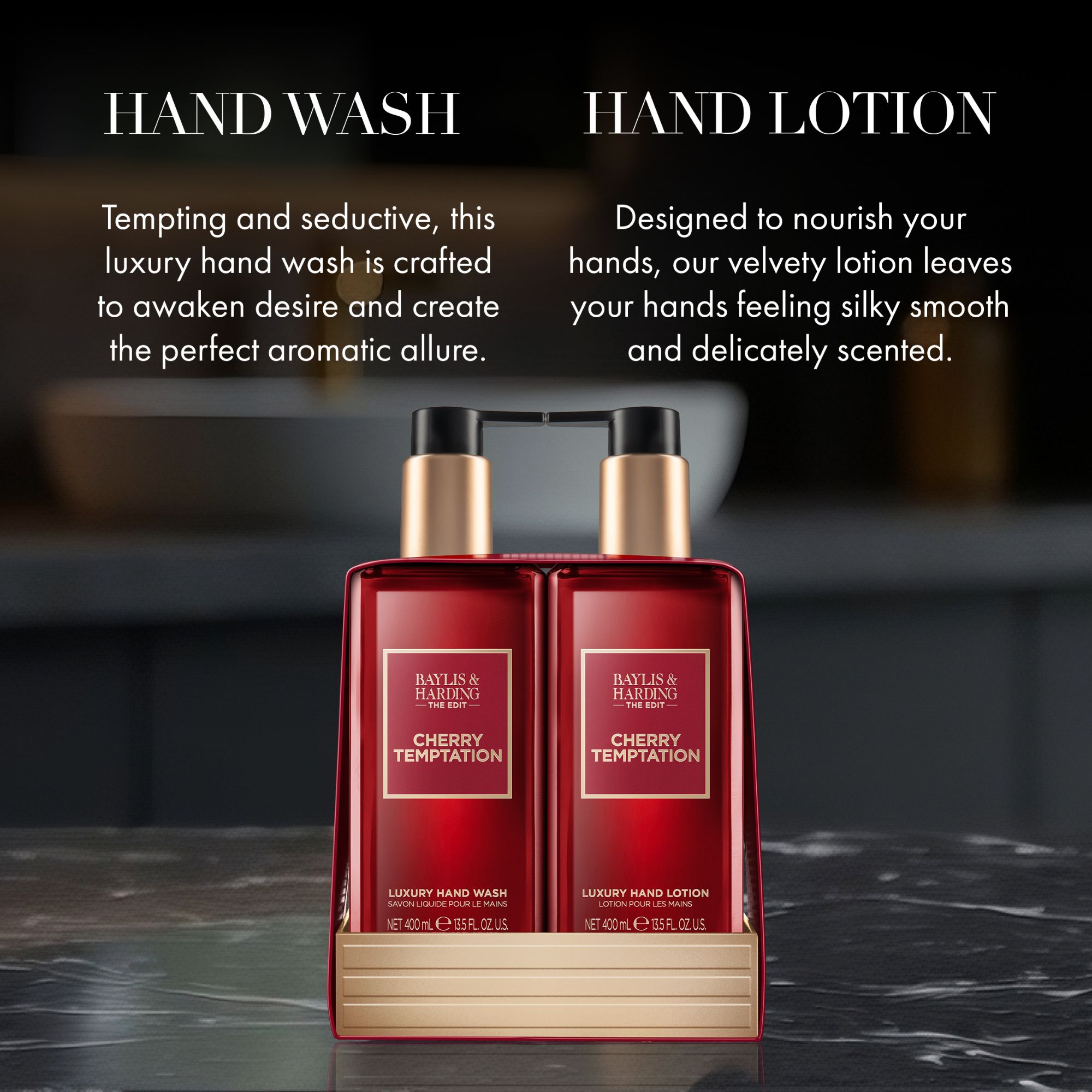 Baylis & Harding The Edit Sada péče o ruce Cherry Temptation 2 x 400 ml