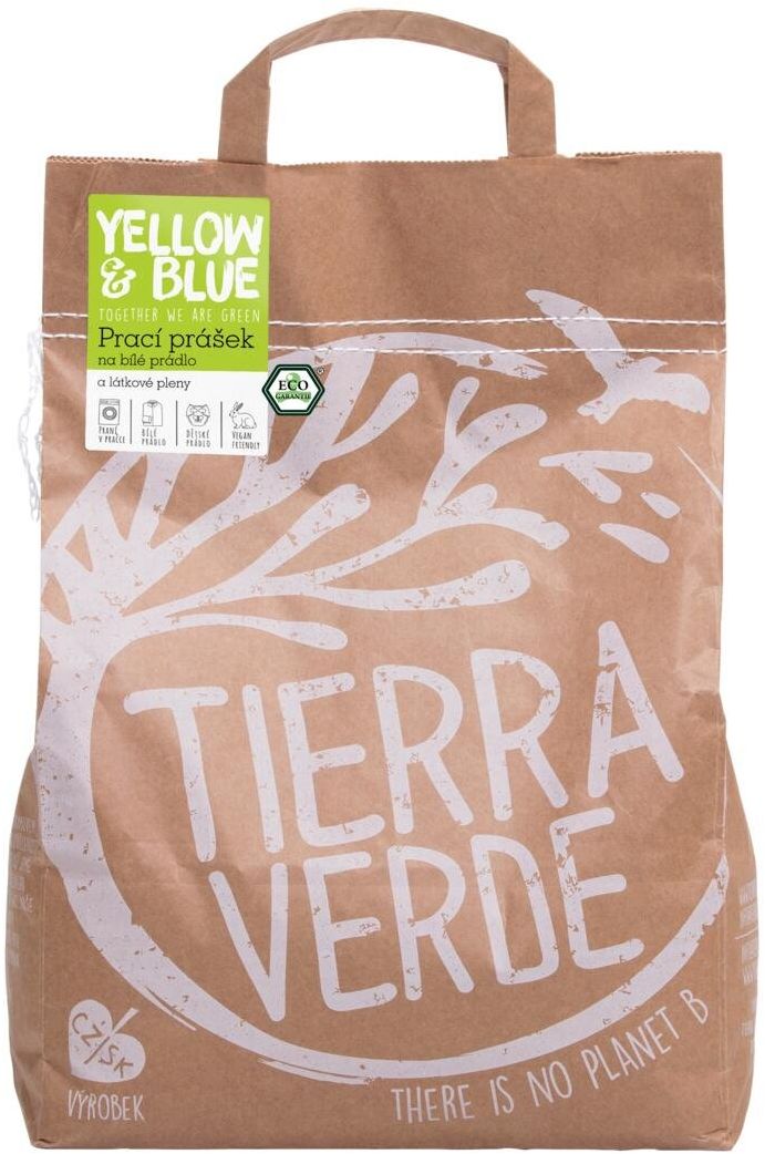 Tierra Verde Prací prášek na bílé prádlo a látkové pleny, papírový pytel 5 kg