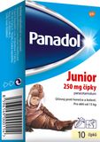 Panadol Junior 250mg, čípky ke snížení horečky u dětí 10 ks