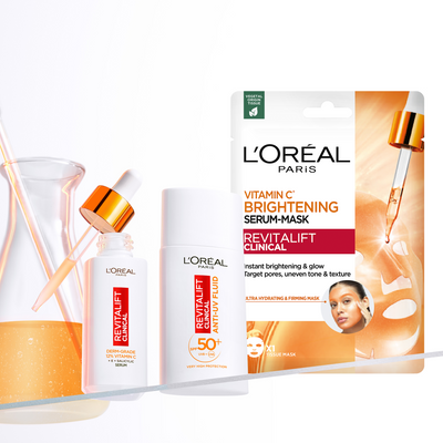 L'Oréal Paris Revitalift Clinical rozjasňující pleťová maska s vitaminem C, 26 g