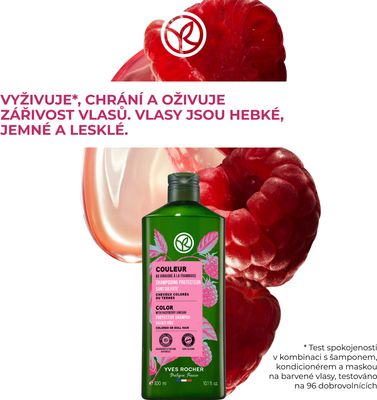 Yves Rocher Šampon na barvené vlasy s malinovým octem 300 ml