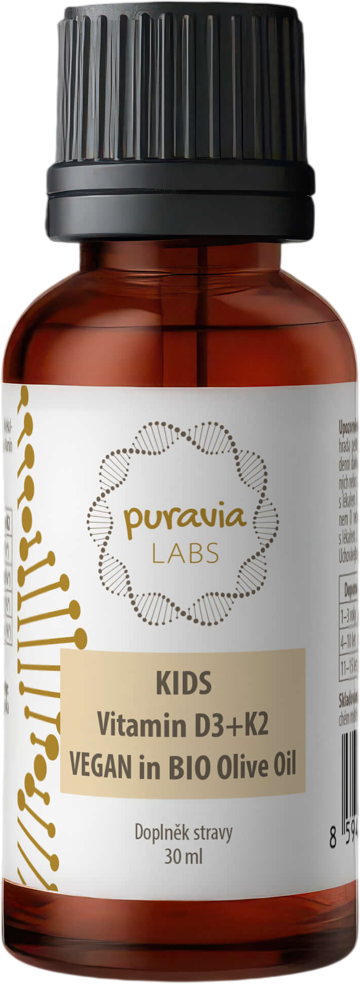 Puravia LABS KIDS Vitamín D3 + K2 v bio olivovém oleji VEGAN 30 ml