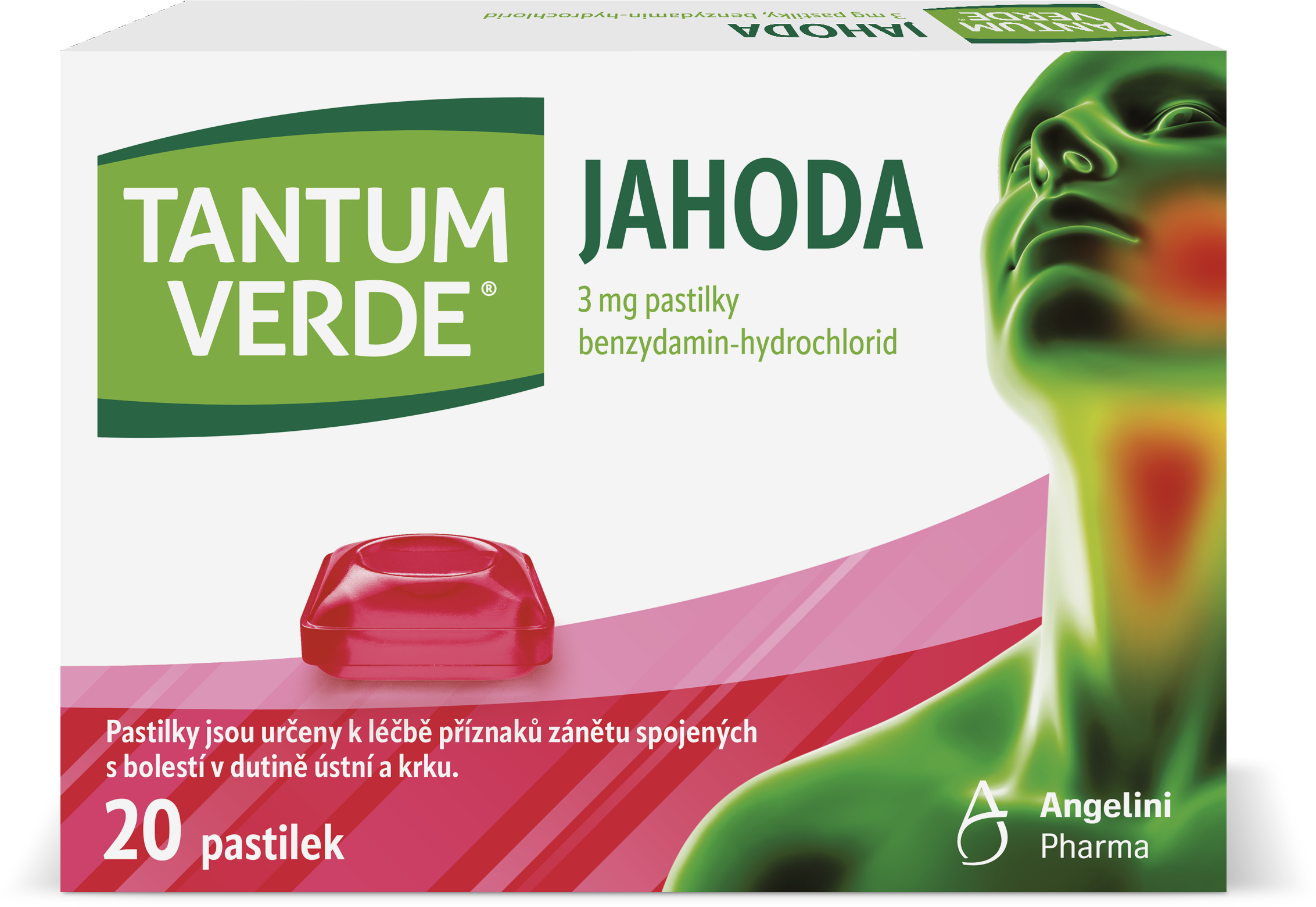 Tantum Verde Jahoda 20 pastilek