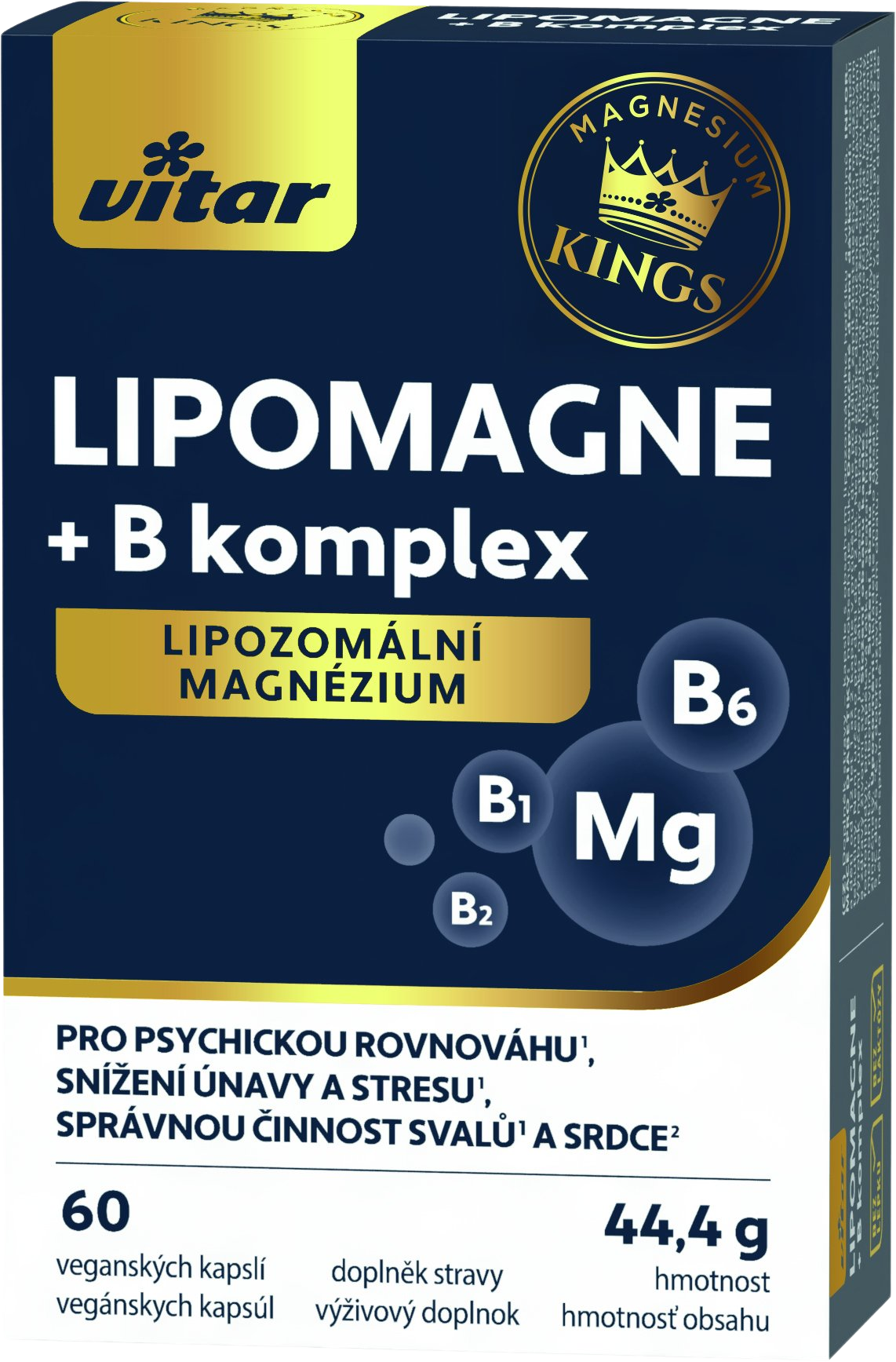 Vitar Kings LIPOMAGNE + B komplex 60 kapslí