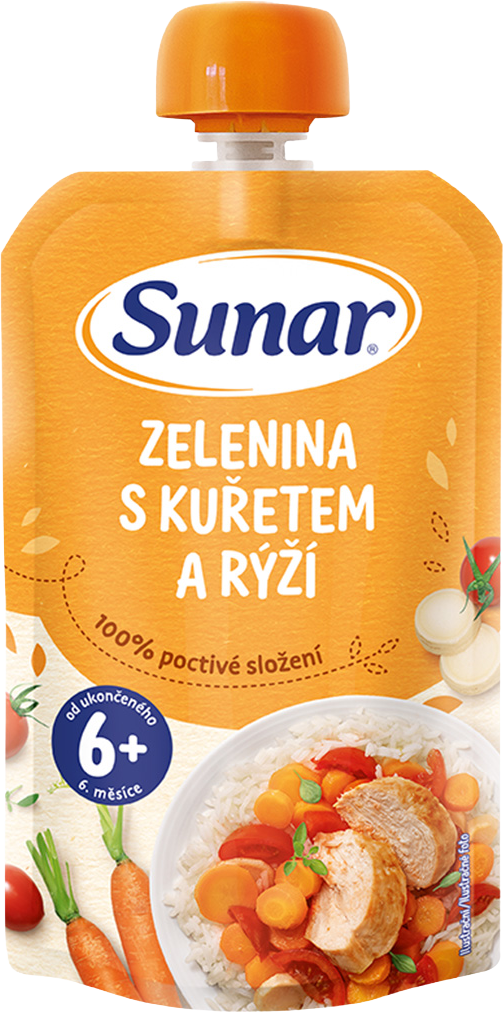 Sunar příkrm zelenina s kuřetem a rýži 6m+ 120 g
