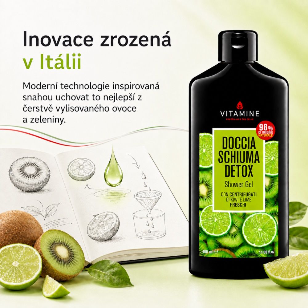 Erboristica Vitamine Detox sprchový gel kiwi a limetka 400 ml