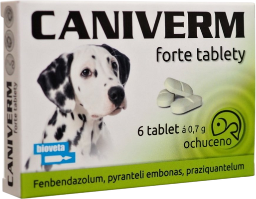 Caniverm forte tablety 6 x 0.7g 6 tablet