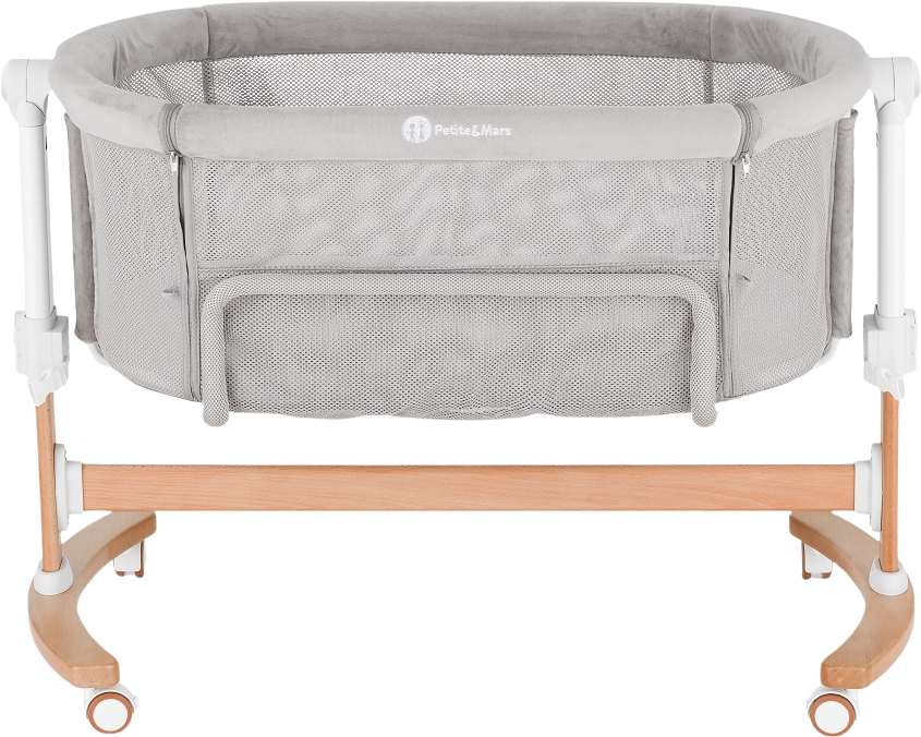 Petite&Mars Postýlka dětská polohovatelná s funkcí kolébky Glory 2v1 Mocha Beige