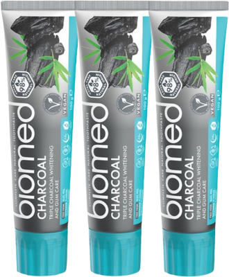 Biomed Charcoal zubní pasta 3 x 100 g