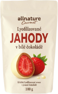 Allnature Mrazem sušené jahody v bílé čokoládě 100 g