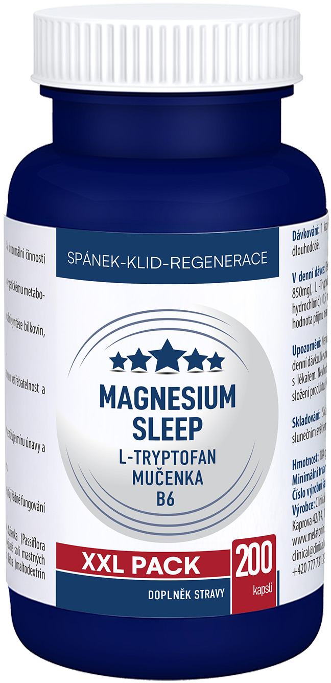 Clinical Magnesium Sleep L-Tryptofan + Mučenka + B6 - XXL pack 200 kapslí