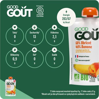 Good Goût BIO Meruňka s banánem 120 g