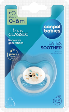 Canpol babies Dudlík svítící kaučukový třešinka BUNNY&COMPANY 0-6m modrý