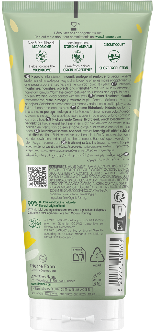 Klorane BÉBÉ Hydratační krém s Bio měsíčkem 200 ml