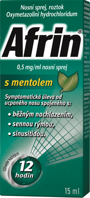 Afrin 0.5 mg/ml nosní sprej s mentolem 15 ml