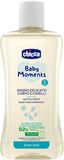 Chicco Šampon jemný na vlasy a tělo Baby Moments 92 % přírodních složek 200 ml