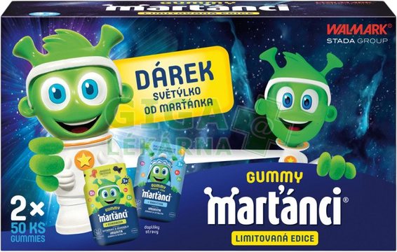 Walmark Marťánci Gummy + světýlko 2 x 50 ks