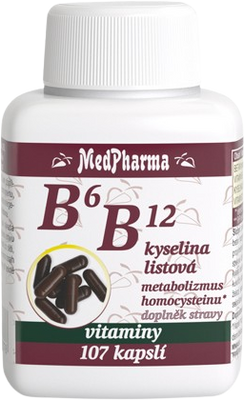 MedPharma B6 B12 + kyselina listová 107 kapslí