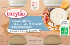 Babybio Brassé z kozího mléka hruška fík 2 x 130 g