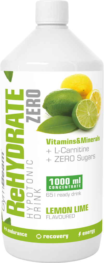 GymBeam Iontový nápoj ReHydrate ZERO citrón limetka 1000 ml