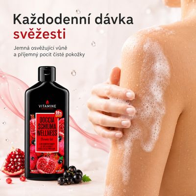 Erboristica Vitamine Wellness sprchový gel granátové jablko a černý rybíz 400 ml