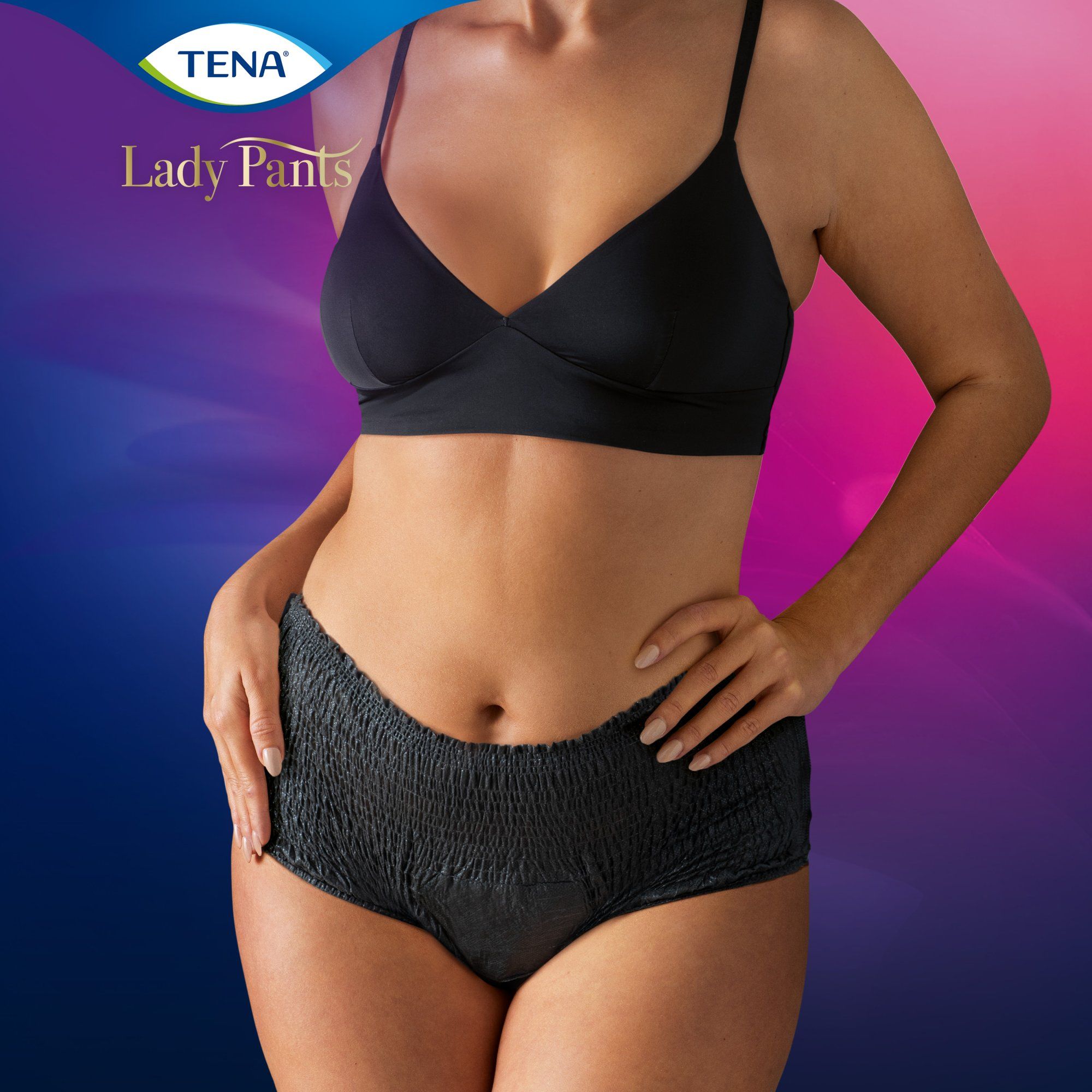 Tena Lady Pants Plus Black L inkontinenční kalhotky 8 ks