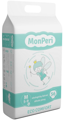 MonPeri Eco Comfort M 5-9 kg Eko Jednorázové dětské plenky 56 ks