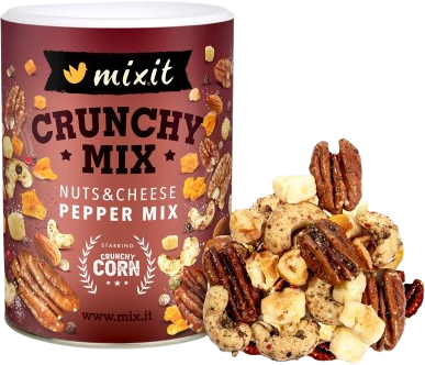 Mixit Crunchy mix - Sýr, crunchy corn a oříšky s barevným pepřem 300 g