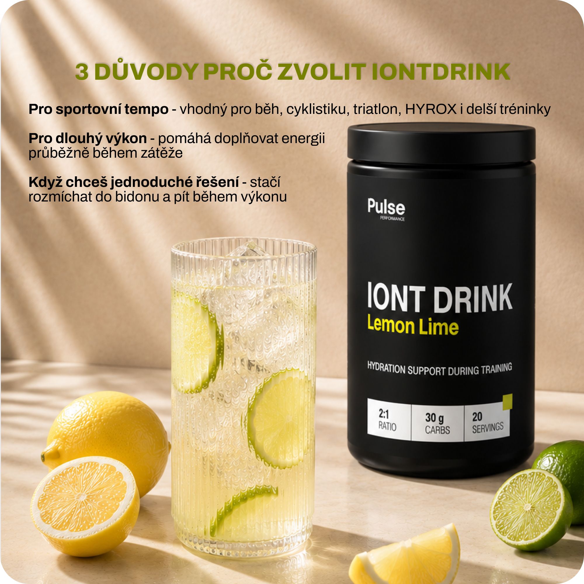 Pulse Performance Carb Iont Drink Citron Limetka 640 g