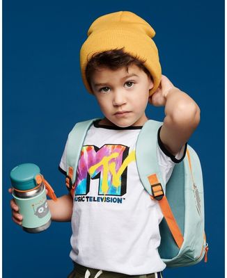 Skip Hop Spark Style Láhev s brčkem na vodu nerez Robot 12m+ 350 ml