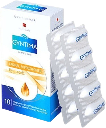 Gyntima Vaginální čípky Hyaluronic 10 ks
