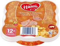 Hami masozeleninový talířek Těstoviny s dušenou kýtou a rajčaty, 12+ 230 g