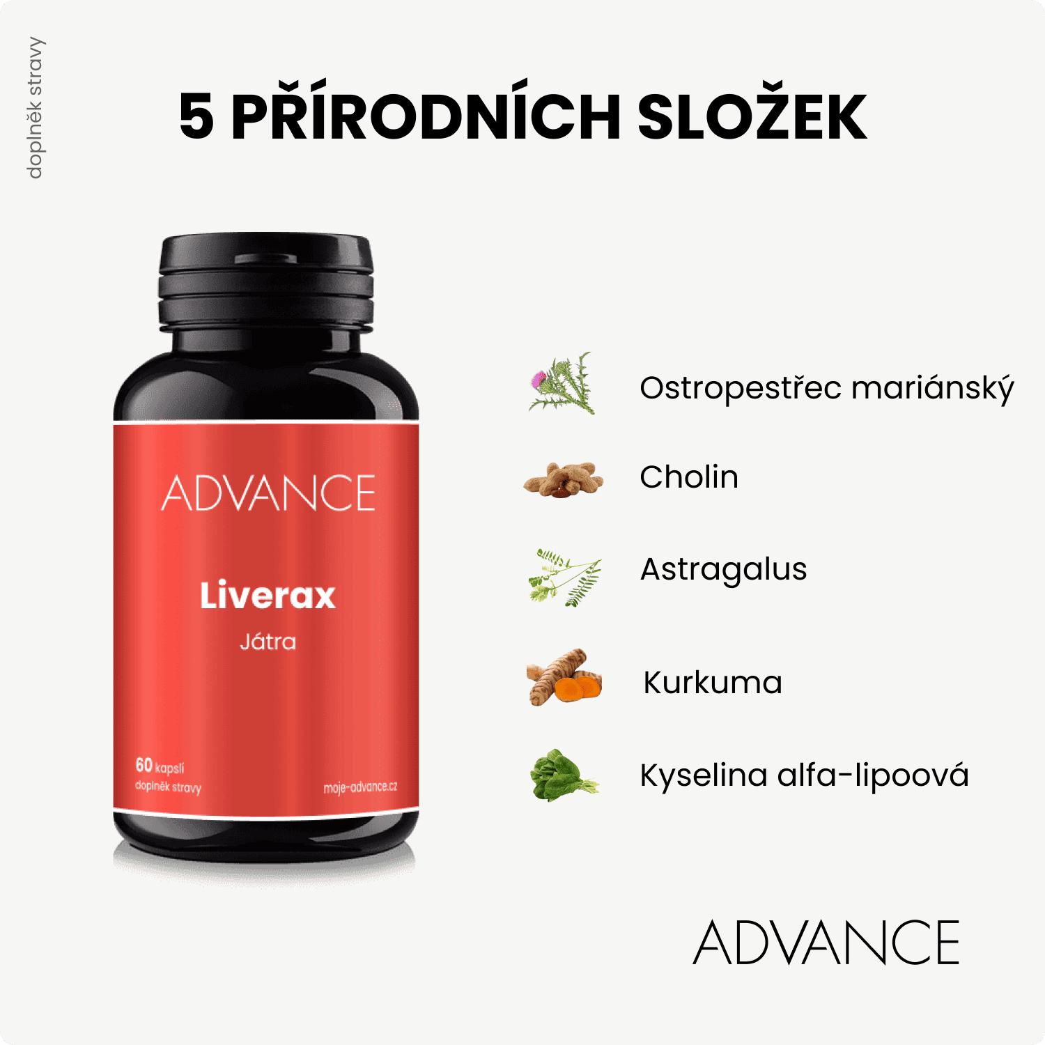 ADVANCE Liverax - játra 60 kapslí