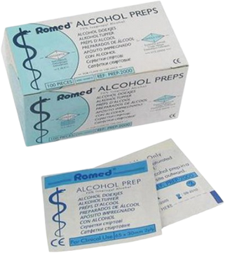 Romed Alcohol Preps Dezinfekční tampony - čtverečky 100 ks