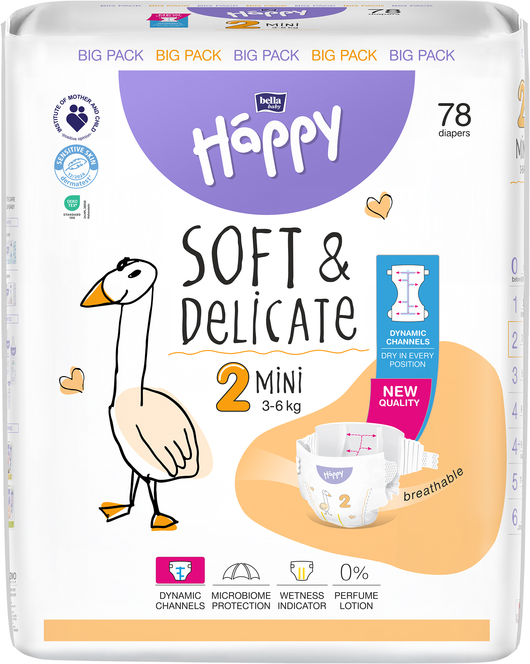 Bella Baby Happy Soft&Delicate Mini (3-6 kg), 78 ks