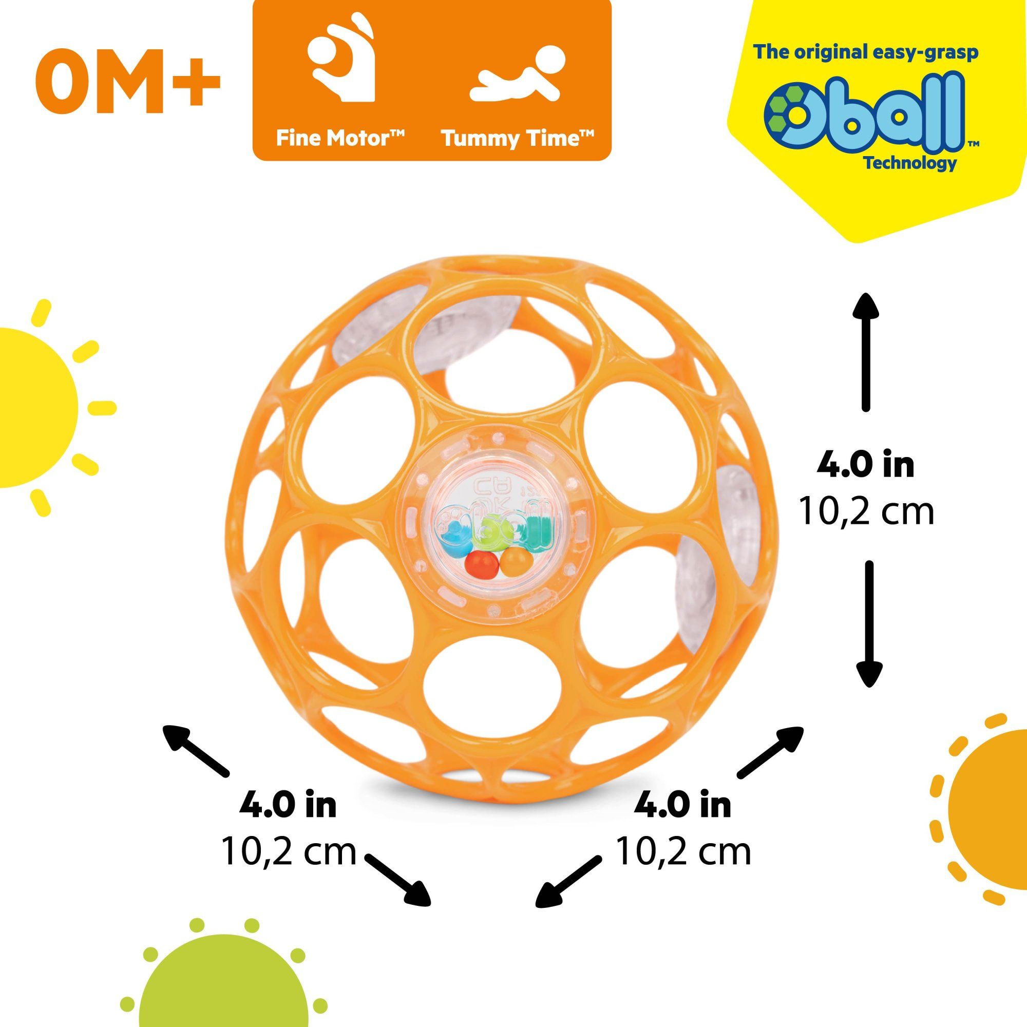 Oball Hračka RATTLE 10 cm orange 0m+