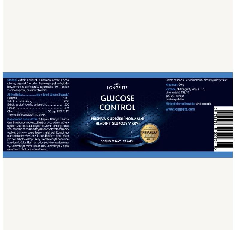Longelite Glucose control 90 kapslí