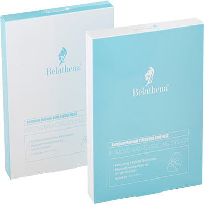 Belathena Hydrogelové masky  s BETA-GLUKANEM + zvýšený obsah HYALURONOVÉ KYSELINY 4 ks