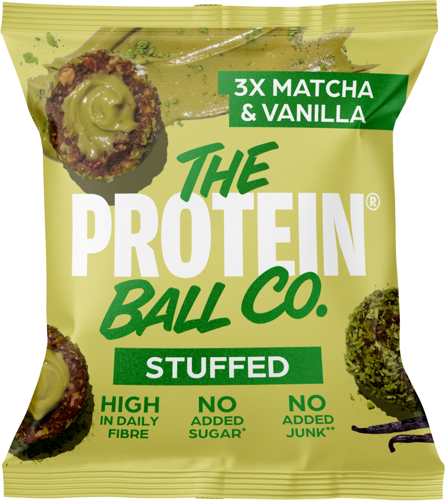 The Protein Ball co. Topnatur PROTEIN plněné kuličky Matcha & vanilka 3 x 12 g