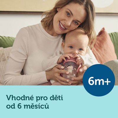 Canpol babies Bonjour Paris Nevylévací hrneček se slámkou a závažím 270ml růžový