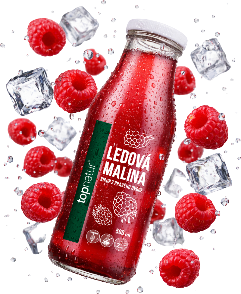 Topnatur Ledová malina - sirup z pravého ovoce 500 ml