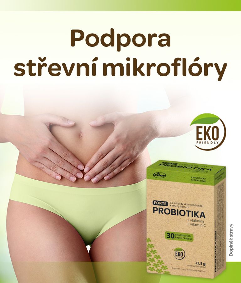 Vitar Eko probiotika, pro lepší zažívání, srvonání střevní mikroflory, s vlakninou a vitaminem C