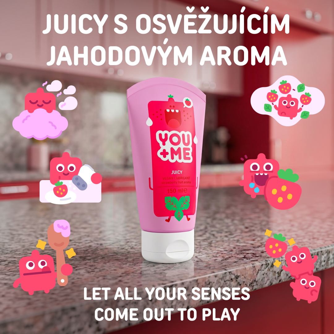 You Me Strawberry lubrikant se šťavnatým jahodovým aroma 150 ml