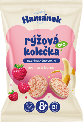 Hamánek BIO Rýžová kolečka Malina&Banán 35 g