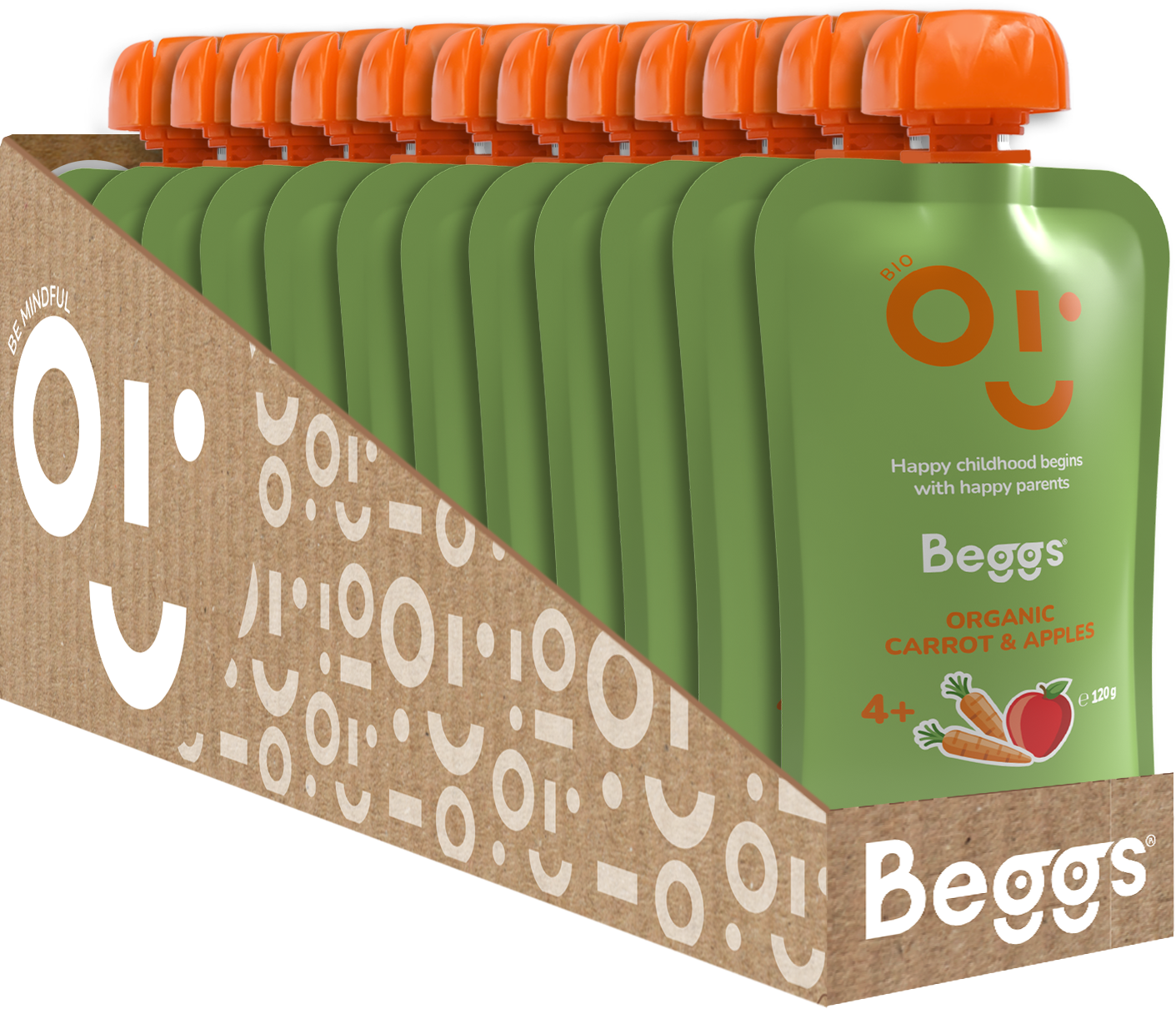 Beggs BIO Mrkev a jablka 12 x 120 g